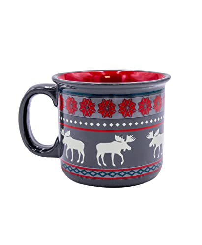 Lazy One Novelty Mugs, Funny Coffee Mug, 12 oz Ceramic Mug (Moose Fair)