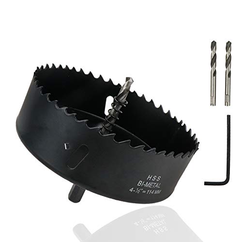 Image of Hole Saw 4.5-inch Metal Hole Saw Kit Set, Bi-Metal | Hole Cutter Drill Bit with Sharp Teeth for Drilling Holes in Wood, Plastic, Drywall, PVC Boards