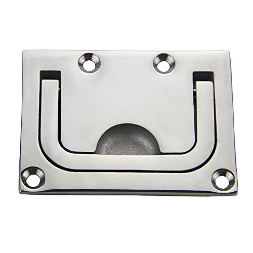 316 Marine Stainless Steel Boat Locker Lift Pull Ring Handle Flush Lift Ring Boat Pull Fishing Accessories L Size 75x56mm 2 Pack