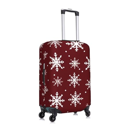 Luggage Cover Protector Xmas Snowflakes Pattern Suitcase Cover With Zipper, Luggage Cover For 29"-32" Suitcase Elastic Washable Stretch Suitcase Protector For Travel Vacation3