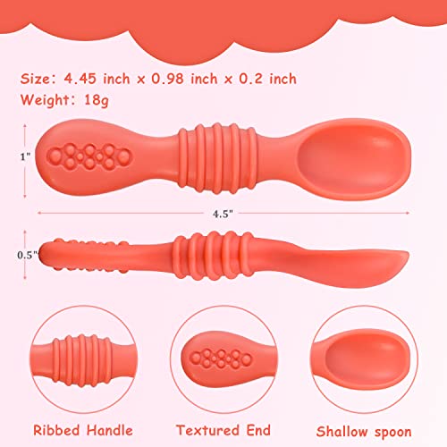 Baby Spoons Self Feeding 6 Months - 7 Pack Silicone First Stage Infant Training Spoons, Baby Led Weaning Untensils For Toddlers, Bpa-Free Rainbow Chewable Teething Spoons For Kids - Dishwasher Safe #TOP6