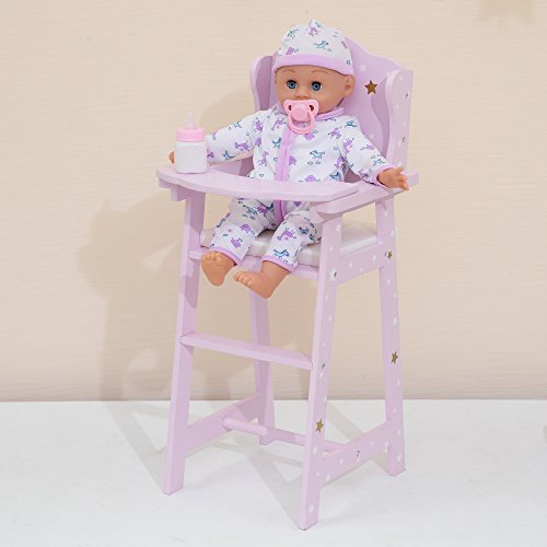 Olivia's Little World- Silla Alta para muñeca, Color Lilac/Gold Stars (Teamson TD-0098AP)