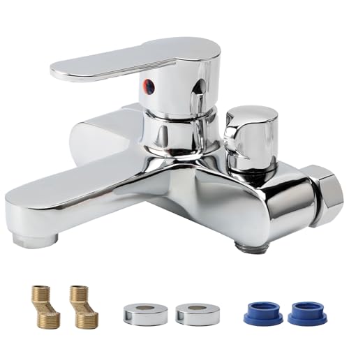 Queen.Y Rubinetto miscelatore per vasca da bagno, miscelatore da parete per doccia, miscelatore monocomando per acqua fredda e calda, per bagni e docce