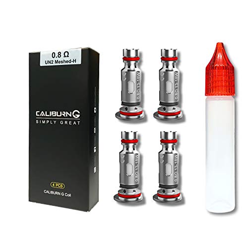 【カリバーン G G2 コイル】Uwell Caliburn G / G2 / KOKO Prime 交換用コイル 1箱(4個入り) + エンプティボトル (0.8Ω)