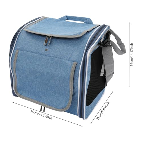 4-In-1 Hundekorb für Fahrrad, Faltbarer Hundefahrradkorb Vorne mit 4-Offenen Türen, 360°-Meshfenster, Roll-Sonnenschutz, Haustier-Reisetasche, Hunderucksack für Katzen & kleine Hunde