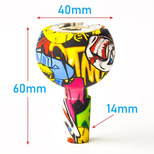 14 mm Silikonschale für Glasbongs, Räucherwasser-Bong-Schüssel (2 Stück), zufällige Farbe – Bild 5