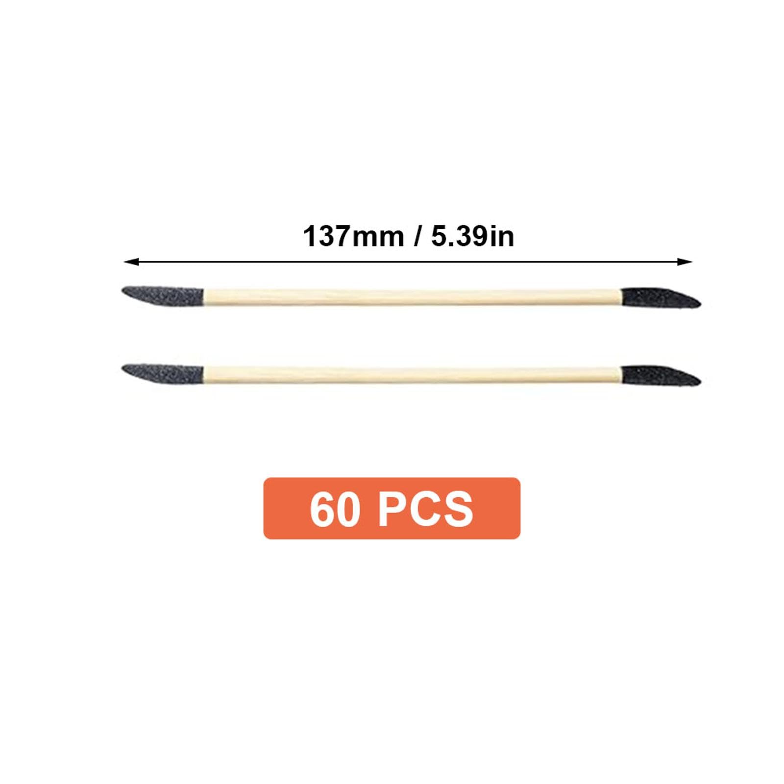 60 varillas de lijado de madera de grano 150/280, ramas de lijado de doble extremo, herramientas de pulido de detalles finos para carpintería, fabricación de modelos