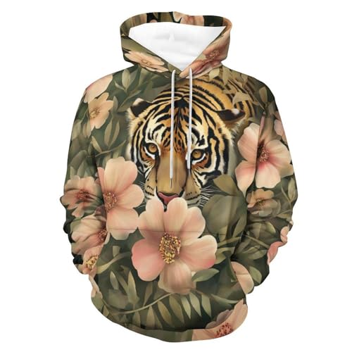 Hoodie fleur et feuille de tigre idéal pour vos sorties urbaines