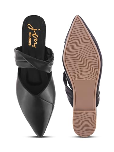 Image of Froh Feet Women's Fashion Comfortable Slip-on Flat Bellies Pointed Toe Mules Sandals