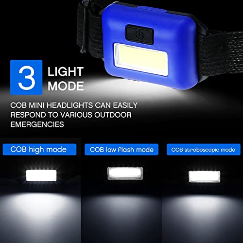 Linterna frontal impermeable para correr de noche y camping con 3 modos de luz COB pack de 4 3