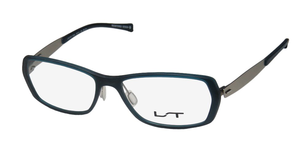 Lightec By Morel 7032l Mens/Womens Designer Full-rim Spring Hinges Light Fashionable Cold Insert Eyeglasses/Eyeglass Frame (50-14-135, Teal/Gray)