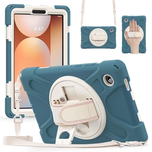 Image of ProElite Cover for Galaxy Tab A11 Plus 11 inch 2025 Cover, Rugged 3 Layer Armor case Cover for Galaxy Tab A11+ 11 inch 2025 with Hand Grip & Rotating Kickstand with Shoulder Strap, Cornflower Blue