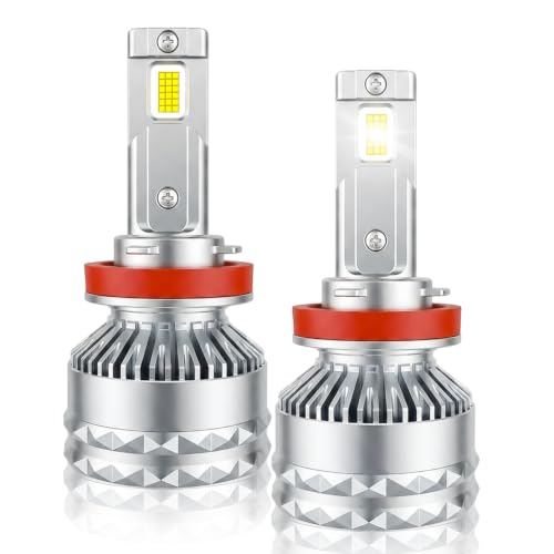 Image of FABTEC Crystal Eye H8 /H11 /H16 Headlight & Fog Light Bulb for Cars, 150W 12000 LUMENS Super Bright @6500K Cool White Automotive Headlamps Kits for Cars, (2Pcs), (1 Yr Warranty) A90 PRO Series