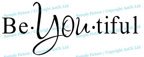 AnOL (120x 48cm) Glowing Vinyl Wand Aufkleber inspirierendes Zitat Werden * Sie * Tiful/Glow in Dark Text Wort Beautiful Aufkleber/leuchtendes Wandbild + Gratis Aufkleber Geschenk Macht.