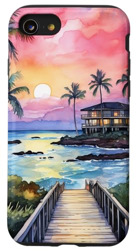 Tropical Hawaii Ocean Beach Theme Hawaiian Case for iPhone SE (2020) / 7 / 8