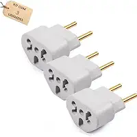 Kit 03 Adaptador De Tomada Universal Benjamin Bob Love Plug 10A e 20A Compatível com Diversos Aparelhos Até 250v T Pino Chato 10a/20a 250V Pino Maciço Universal Branco Pequeno