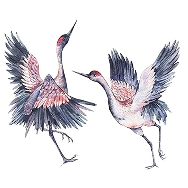 ZAIZAI. Crane Bird Animal Iron on Patch per la Stampa della Decorazione degli Adesivi Termici della Maglietta dei Vestiti di trasferimento di Calore Fai da Te (Color : A, Size : 22x20 cm)