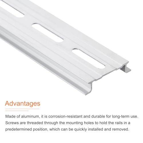 QUARKZMAN 5 Stück Aluminium Schiene, Reihenklemmen Hutschiene Metall DIN Schienenmontage für Verteilerschrank Schaltschrank Einbau (15.24cm Lang, 35mm Breit, 1.03mm Hoch)