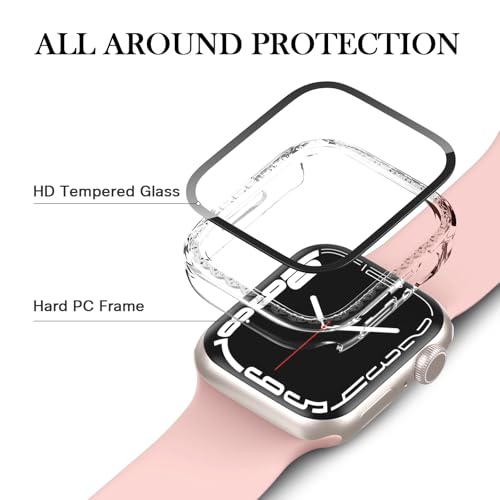 Image of Adorique 3-in-1 Compatible for Apple Watch Band 40mm 41mm 42mm 44mm 45mm 46mm, Soft Silicone Sport Strap for iWatch Series SE 10 9 8 7 6 5 4 3
