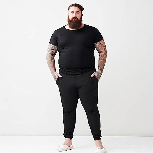 Calça Jogger Plus Size Esportiva Masculina Tactel Com Elastano Preta Tamanhos Grande Tamanho:G3