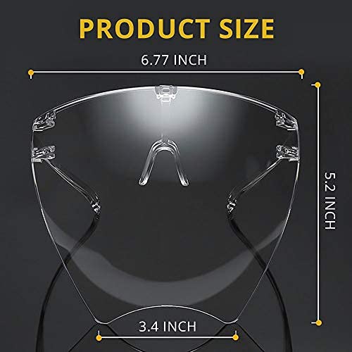 New Glasses Full Face Covering, Protective Face Shield Reusable Goggle Shield, Facial Protection and Mouth Shield, face covering Safety Face Shields face scarft with Glasses Frames 1pack