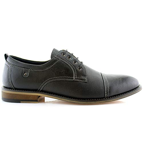 Image of Ferro Aldo Men's Modern Cap-Toe Derby Collection | Statement Dress Shoes in Floral, Woven, & Classic Styles