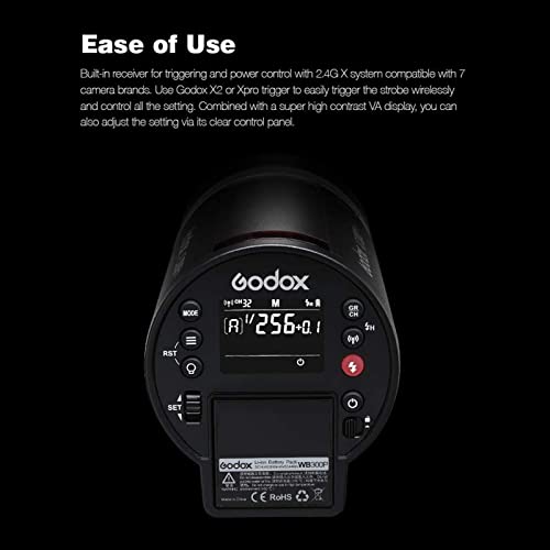 Godox Ad300 Pro Ad300Pro Ttl Outdoor Flash - 300W 2.4G With 2600Mah Lithium Battery 1/8000 Hss 5600±100K Flash Strobe Monolight Compatible With Nikon Canon Sony Fuji Olympus Panasonic Camera #TOP3