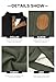 Herberton Men's Fashional Fashion Shirts Soft Fall Pullover Stand Collar Fluff Heavyweight Classic Warm Color Block Elbow Patches Stretch Fleece Lined Thermal Sweater Black & Olive - Corduroy L