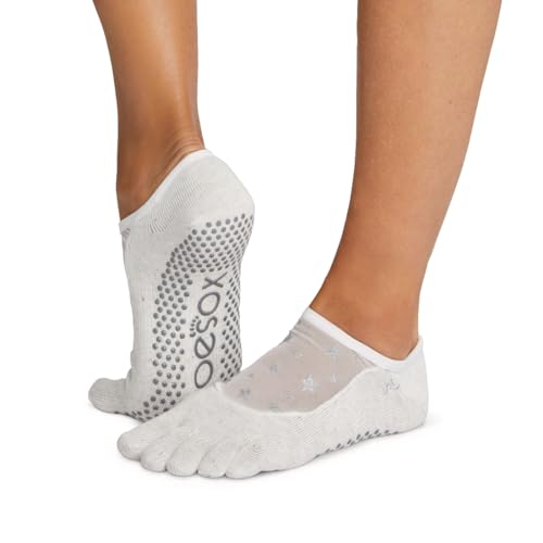 Image of toesox Luna Grip Socks Pilates Half Toe - Yoga Socks Non Slip for Barre, Ballet, Dance & Studio Workouts