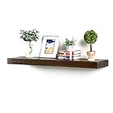 WELLAND Colin 10' Deep Floating Shelves Rustic Wall Shelf Wall Mounted Wooden Shelves (Walnut, 48X10X2.75 inch)