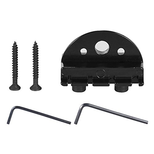 KKmoon Conjunto de porca de travamento de corda para baixo elétrico de 4 cordas sem cabeça com 2 cha