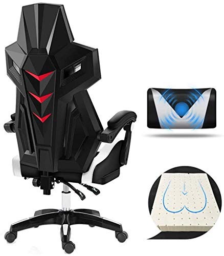 Gaming Chair Computer Chairs Swivel Chair Video Game Chair, Elevating Rotary Reclining Office Chair Built-in Latex Cushion With Footrest Ergonomics Computer Chair Massage Pillow Warm as ever To purs