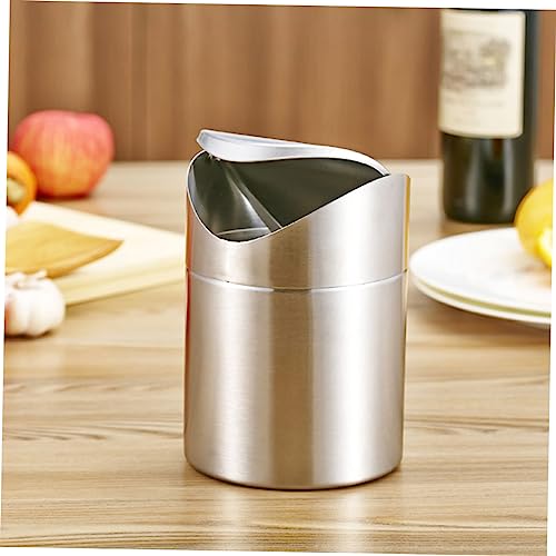 Caneca de basura rectangular de acero inoxidable Hemobllo para escritorio miniatura 7
