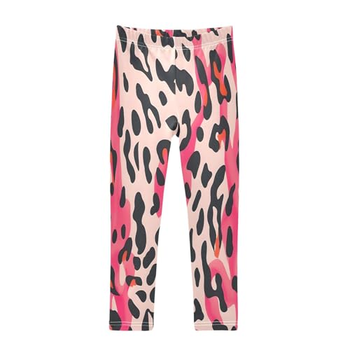 Toddler Girls Leggings Printed Yoga Pants Leggings Pink Leopard Skin for Kids