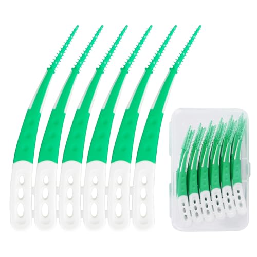 Interdentalbürsten, 60 Stück Zahnzwischenraumbürsten Weiche Silikon Dentalbürsten Zahnsticks Gebogene Form für Reinigung Schwer Zugänglicher Zahnzwischenräume Interdentalbürsten, 60 Stück Zahnzwischenraumbürsten Weiche Silikon Dentalbürsten Zahnsticks Gebogene Form für Reinigung Schwer Zugänglicher Zahnzwischenräume