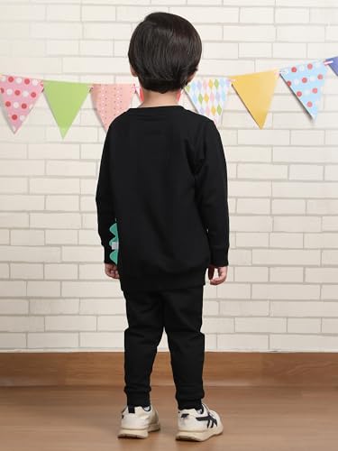 Image of POLKA TOTS 100% Cotton Co-Ord Joggers for Kids | Trendy Sweatshirt & Joggers Set | All Season Wear for Kids, Toddler & Newborn | Soft & Breathable Dress for Boys & Girls | from 6 Months to 8 Years