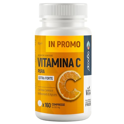 Vitamina C 1000mg, 160 Comprimidos Veganos con Bioflavonoides, con on Bioflavonoides y Rosal Silvestre. Vitamina C, Contribuye al Funcionamiento Normal del Sistema Inmunitario. Extra fuerte, Agocap