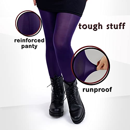 Image of Silky Toes Women's 60D Soft Opaque Tights 1-2 Pairs -Black White And Colored Stockings for Women