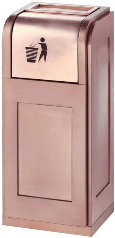 Cenicero vertical cuadrado de exterior con contenedor de basura en oro rosa