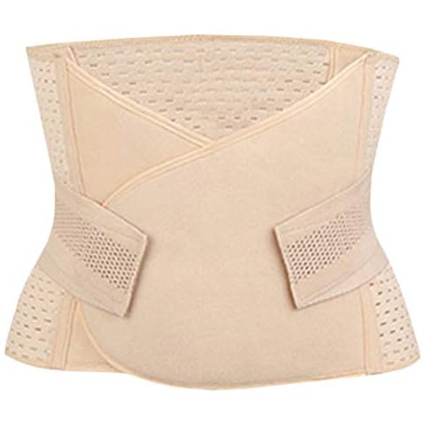 HEALLILY Postpartum Belly Wrap Women C Section Girdle Belt Post Partum Support After Birth Recovery Band Waist Pelvis Shapewear Khaki Cover