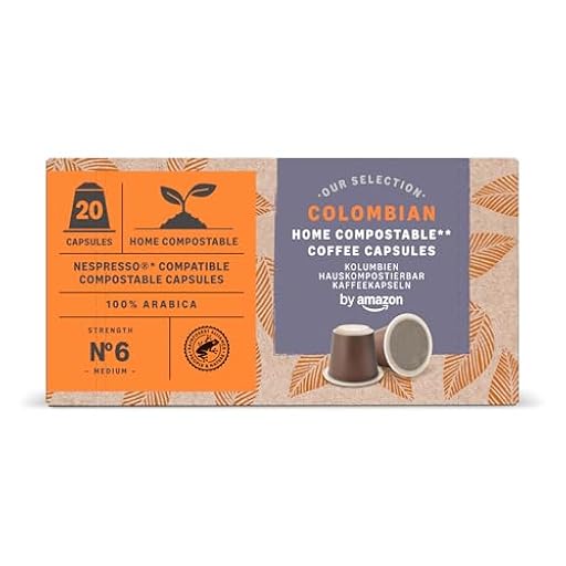 by Amazon Cápsulas de Café Compostables en Casa Compatibles con Nespresso, 100% Arábica Colombiana, 20 Unidades, Certificadas por Rainforest Alliance | Ya disponible en tu tienda friki favorita! En mundofriki.es!