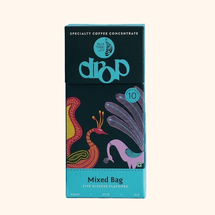 Drop Assorted | Liquid Coffee Concentrate | 100% Arabica | Ready to Use Coffee | Hot or Cold | Pack Of 10 Sachets | 20ML Each | Instant Coffee | Specialty Coffee Concentrate