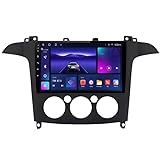 Android 15 Autoradio Stereo Für Ford S-Max 2007-2008 Plug-and-Play 2 DIN 9 Zoll Touchscreen mit Bildschirm Rückfahrkamera WiFi USB SWC Spiegel Link-Player Unterstützt and HM609 8 Core 4G+WiFi 6+128GB