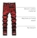 Baylvn Men's Casual Skinny Ripped Straight Slim Fit Stretch Denim Jeans,843 Wine Red,Size 34