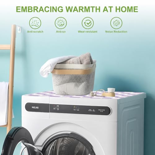 Image of Homecloud Non-Slip Washing Machine Mat - Durable Waterproof Protective Cover for Washer & Dryer, Dust-Resistant Mat Ideal for Laundry Room & Kitchen Appliances (Purple)