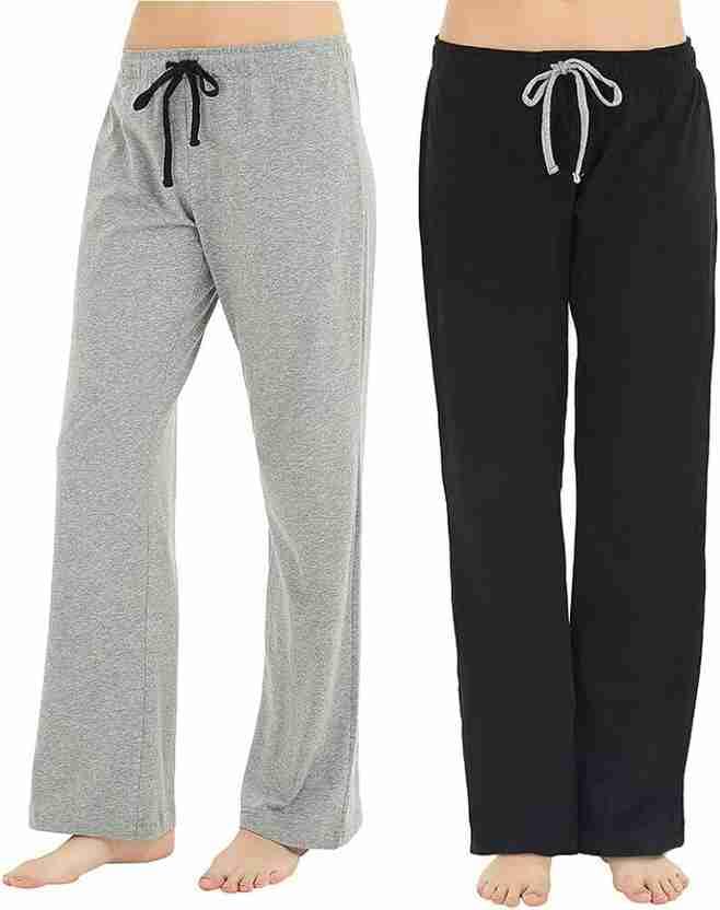 Women’s Solid Cotton Pyjama Pants – Pack of 2 | Comfortable Nightwear & Loungewear Bottoms-image-18