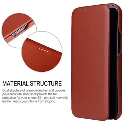 Étui iPhone 15 coque cuir véritable anti-rayure mince et robuste