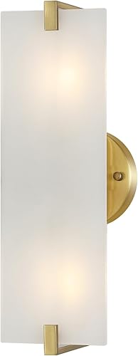 BAODEN Moderno aplique de pared industrial de 2 luces con bombilla G4, lámpara giratoria de mediados de siglo, latón cepillado acabado con pantalla BAODEN Moderno aplique de pared industrial de 2 luces con bombilla G4, lámpara giratoria de mediados de siglo, latón cepillado acabado con pantalla