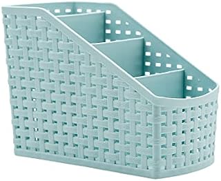 Storage Basket, Cosmetic Box Organiser,Plastic Storage Box Desktop 4 Grid Sub-grid Storage Case Multi-function Storage for Desktop Office Bedroom Countertop Home Kitchen-Pink