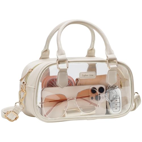 PACKISM Clear Purse Stadium Events - Clear Bowling Handbag, Cream White